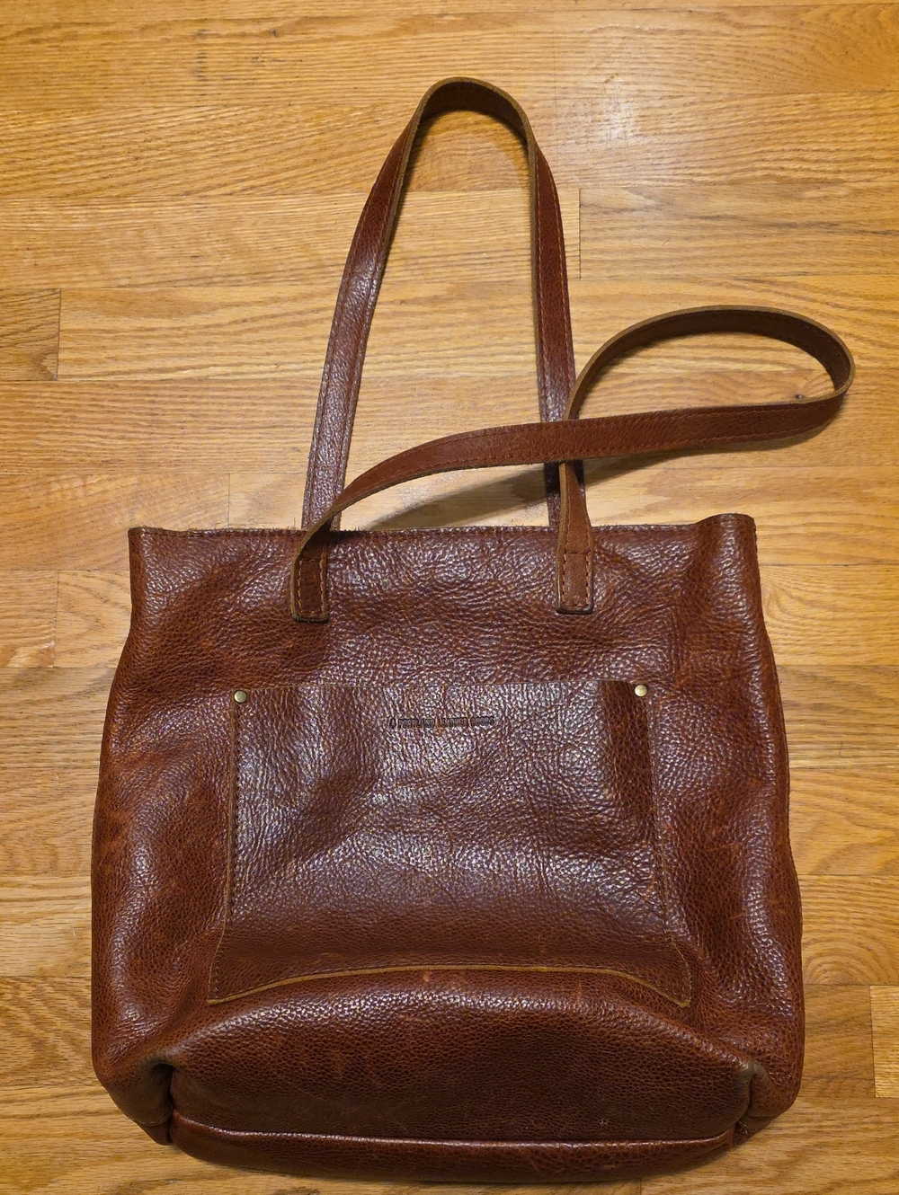 Portland Leather Brown Pebbled Leather Tote